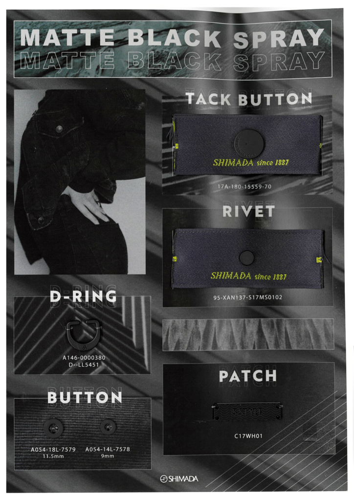 AB -Matte black spray items H22-098 button d-ring patch