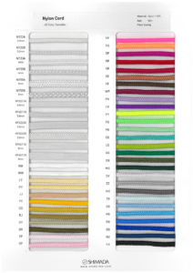 B- Nylon Cords Card H23-010 NY22A, NY22B, NY33A, NY33B, NY55A, NY55B, NY3211A, NY3211B, NY3222A, NY3222B, NY4411A, NY4411B