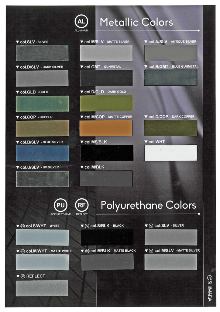 B-Metallic and Polyurethane Colors Cards