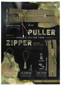 H24-097 Organic Cotton Tape Puller and Zipper Series 2 YKK#7658612 #0A05, H24-6857, H24-6819, YKK#7842814, H24-6820, H24-6818