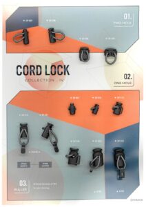 H24-085 Cord Lock Collection II_4 SP-009, SP-336, SP-296, SP-249, SP-007, SP-016, SP-215, SP-216, SP-261, SP-194, SP-065, SP-063, CS-085, SP-165, SP-288