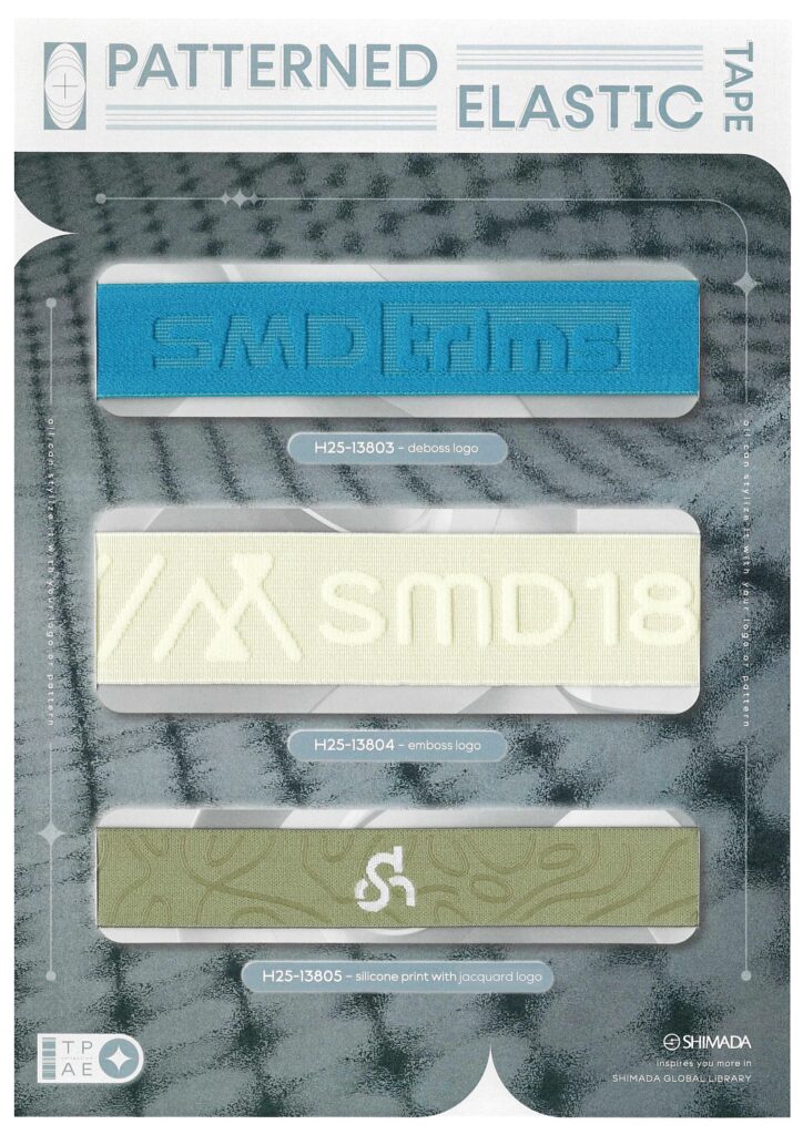 H25-127 Patterned elastic tape Collection (H25-13803, H25-13804, H25-13805)