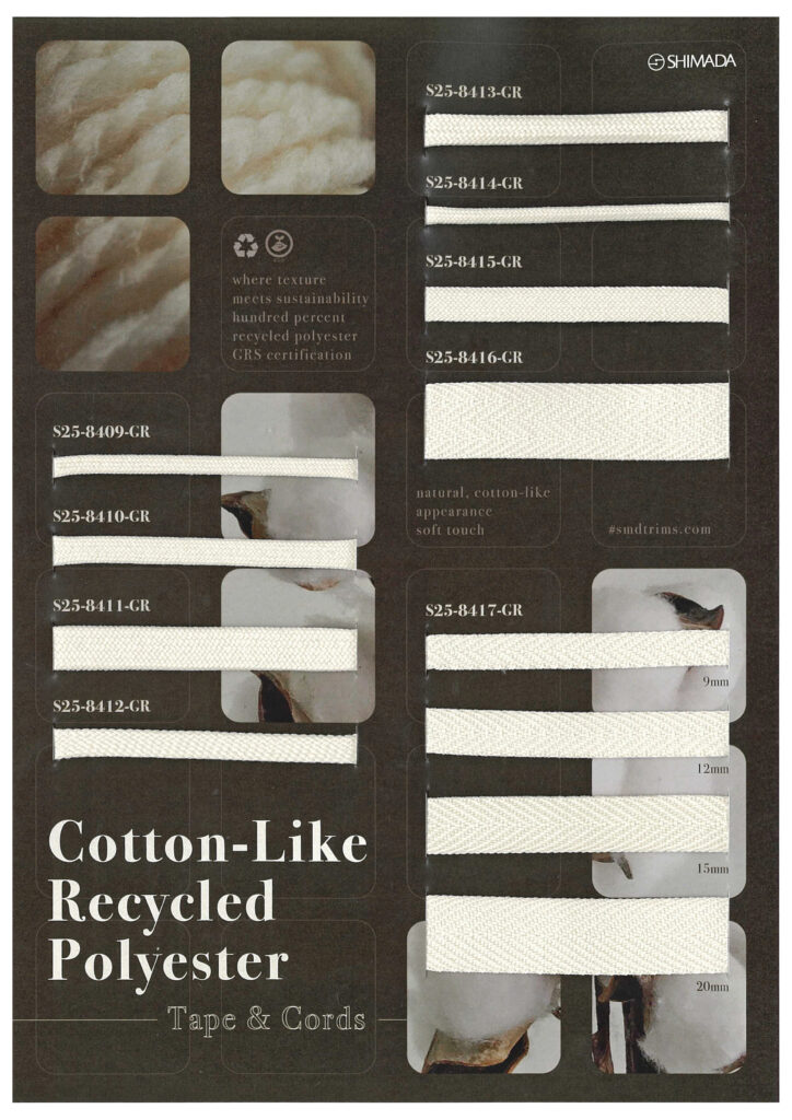 H26-079 Cotton-Like Polyester Tape & Cords (S25-8409-GR, S25-8410-GR, S25-8411-GR, S25-8412-GR, S25-8413-GR, S25-8414-GR, S25-8415-GR, S25-8416GR, S25-8417-GR)